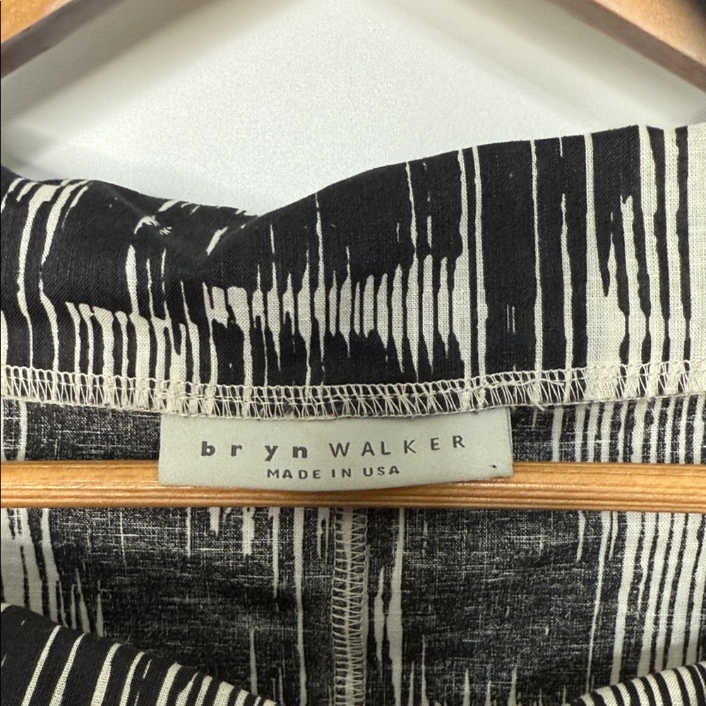 Bryn Walker Linen Blend Black and White Sleeveless Maxi Dress Size Medium - Picture 4 of 8